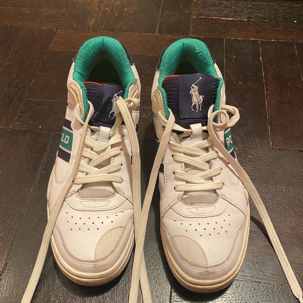 Polo Ralph Lauren white high top US Open sneakers